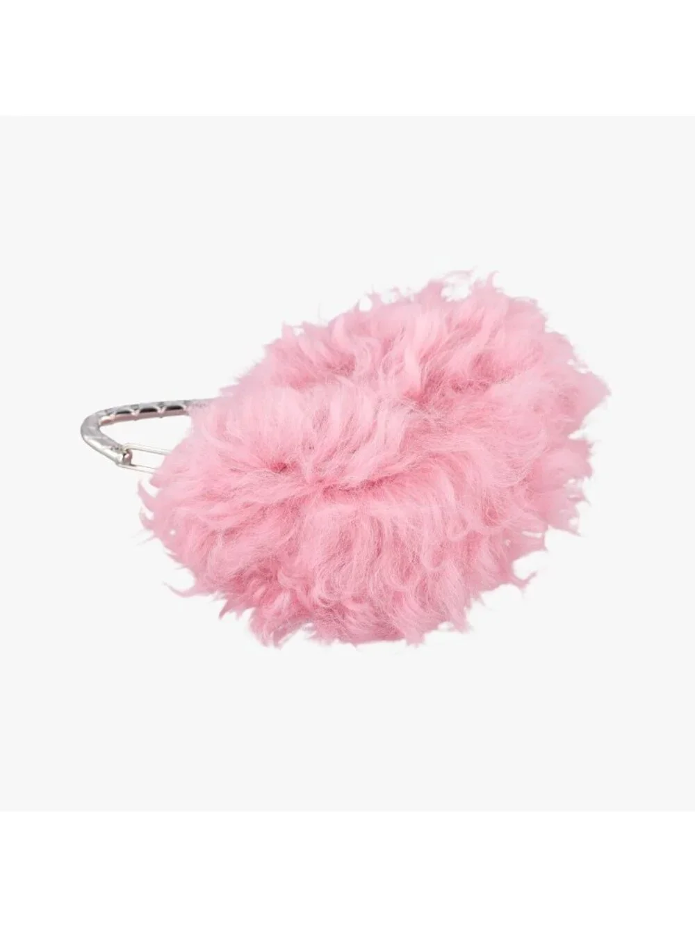 Chanel Shearling CC Hook Card Holder Pink Wool